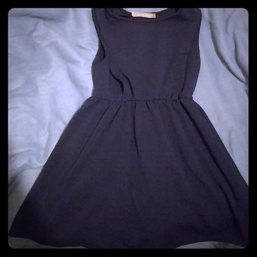 Blue skater mini dress